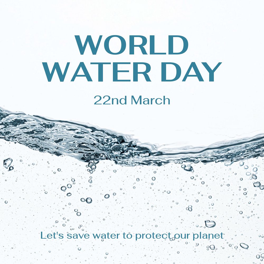 World water day Instagram post template, editable text