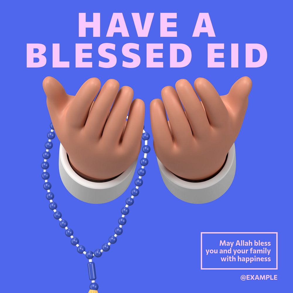 Have a blessed Eid Instagram post template, editable text