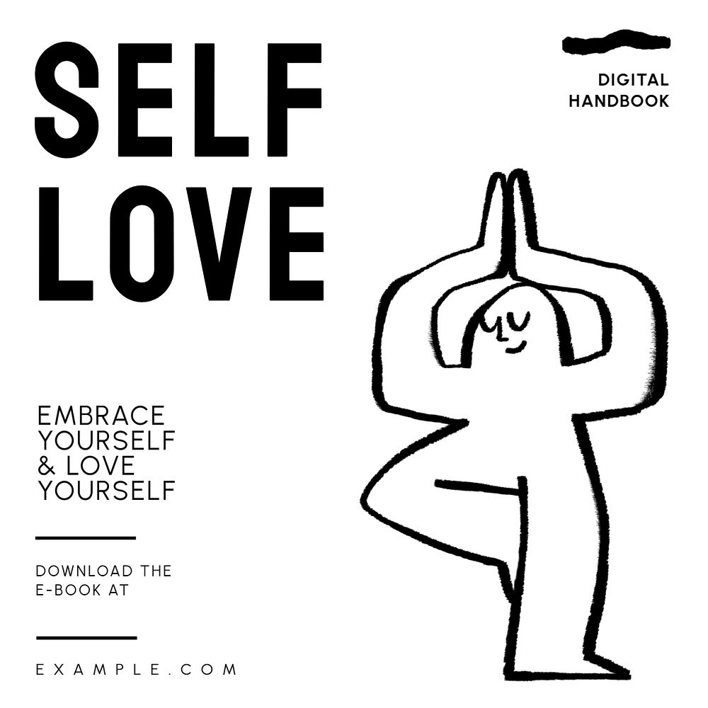 Self love ebook Instagram post template, editable text