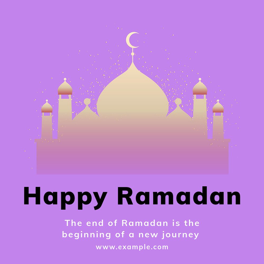 Happy Ramadan Instagram post template, editable text