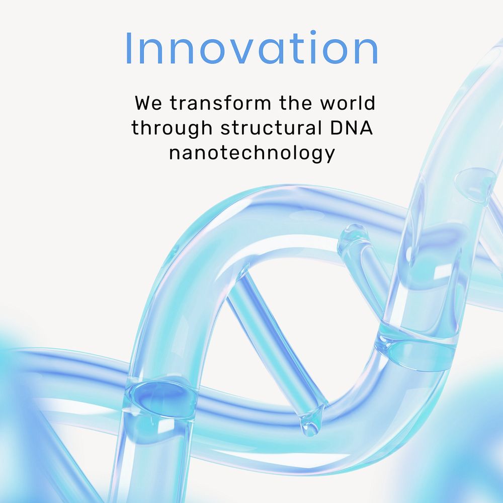 DNA nanotechnology ads Instagram post template, editable text