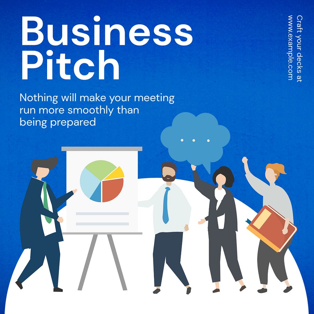 Business pitch Instagram post template, editable text