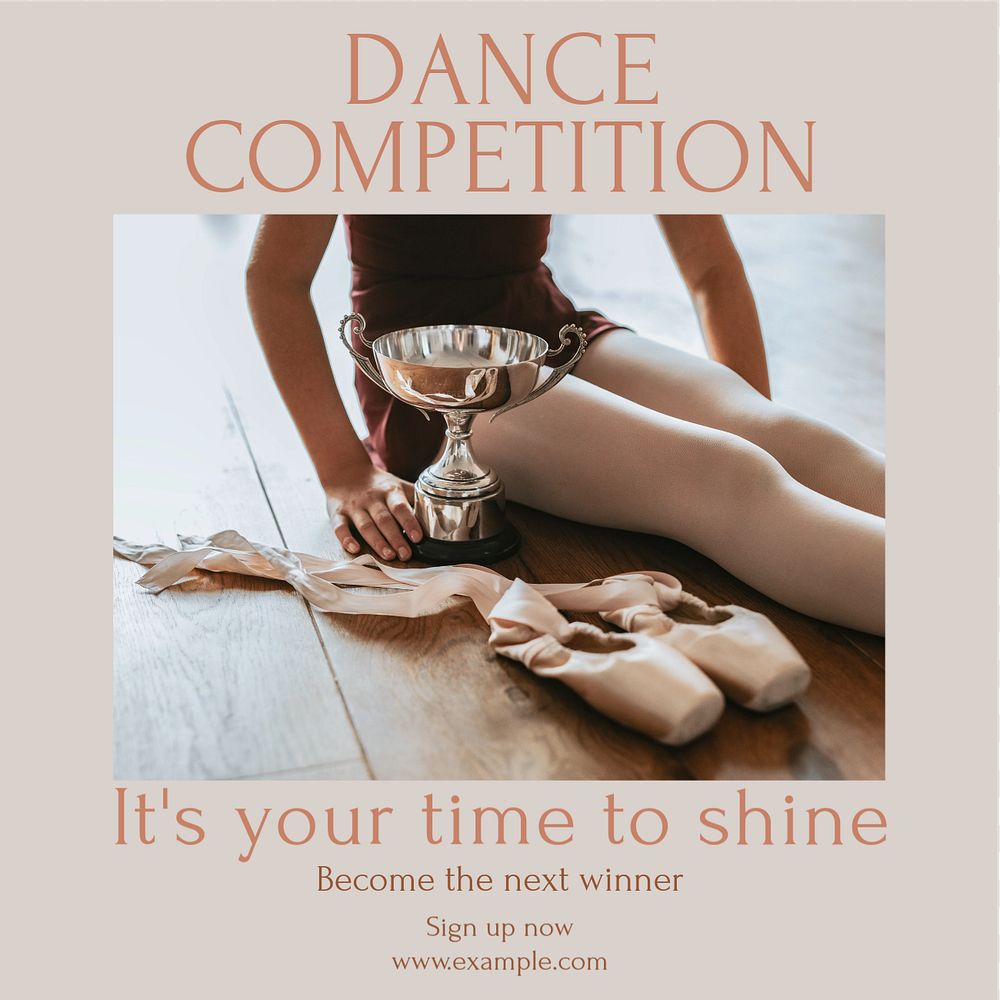 Dance competition Instagram post template, editable text