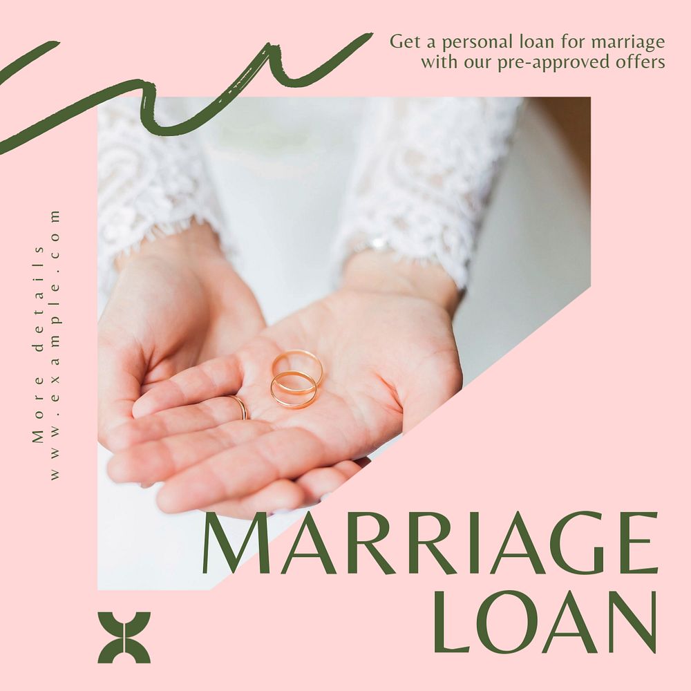 Marriage loan   Instagram post template, editable text