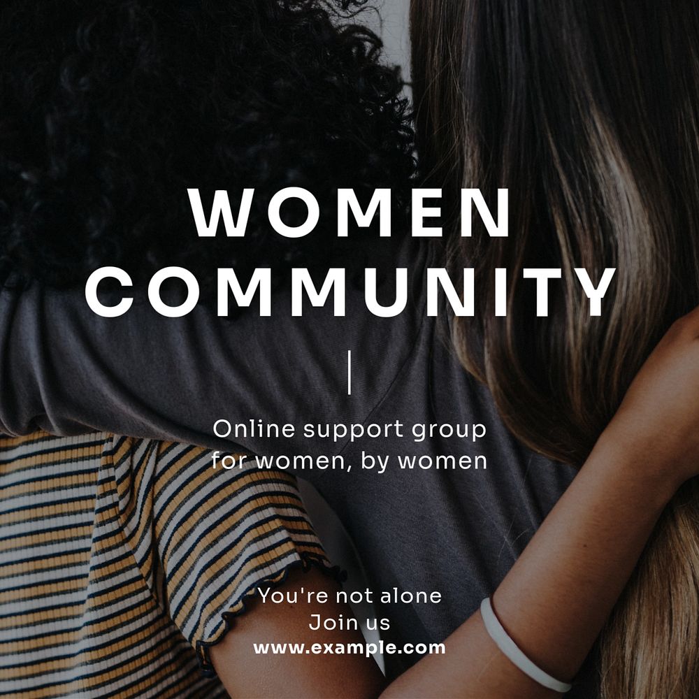 Women community Instagram post template, editable text