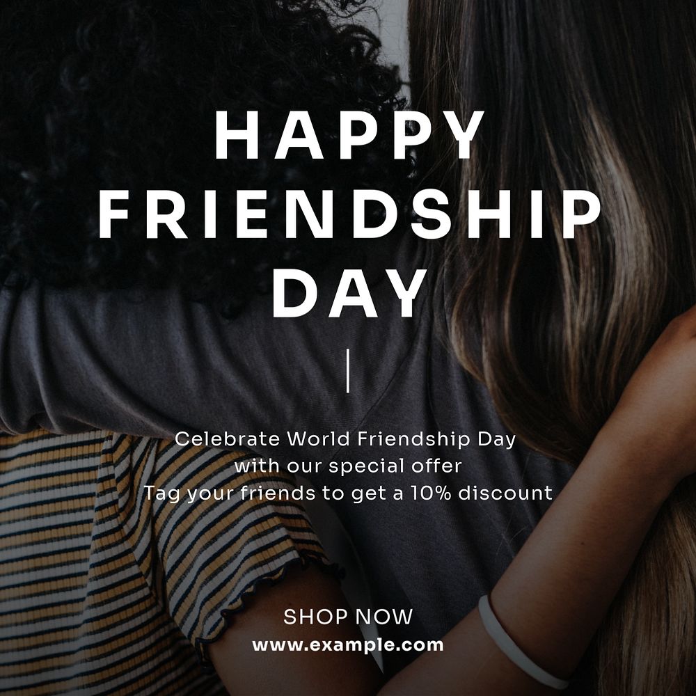 Friendship day promo Instagram post template, editable text