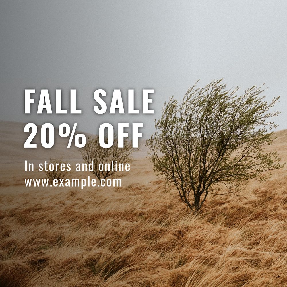 Fall sale Instagram post template, editable text