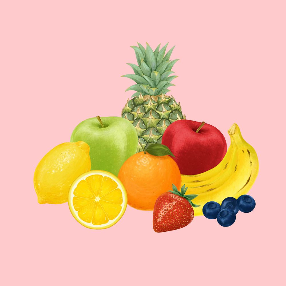 Fruit nutrition aesthetic illustration background, editable design