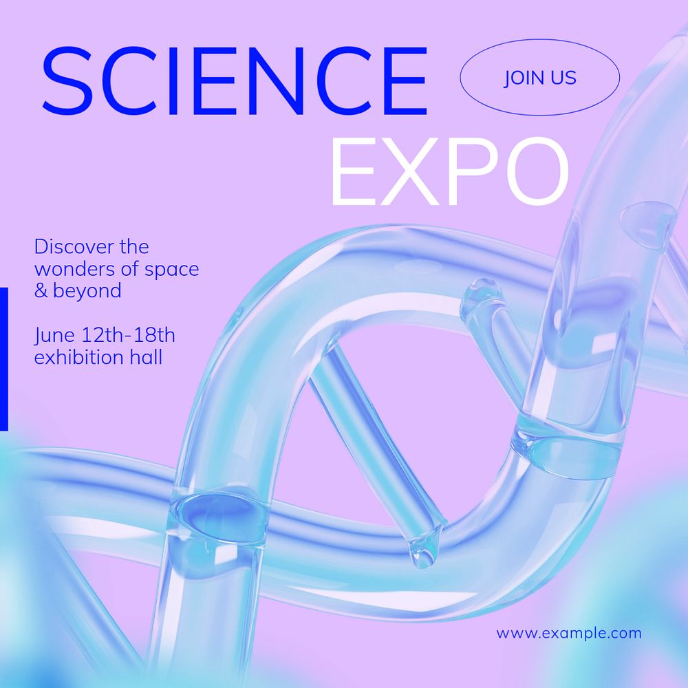 Science expo Instagram post template, editable text