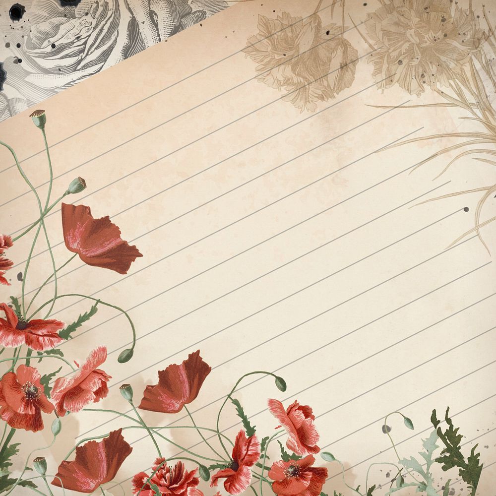 Editable vintage border notepaper background