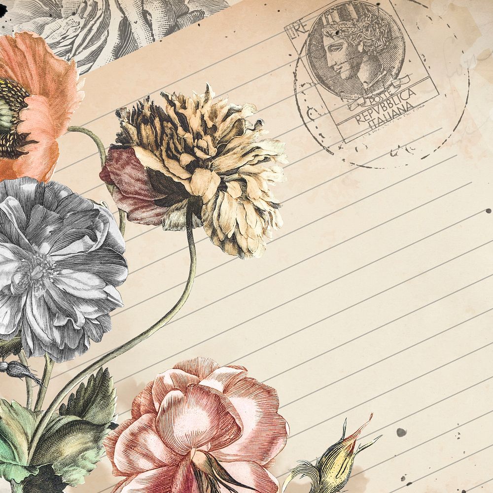 Editable vintage notepaper border background