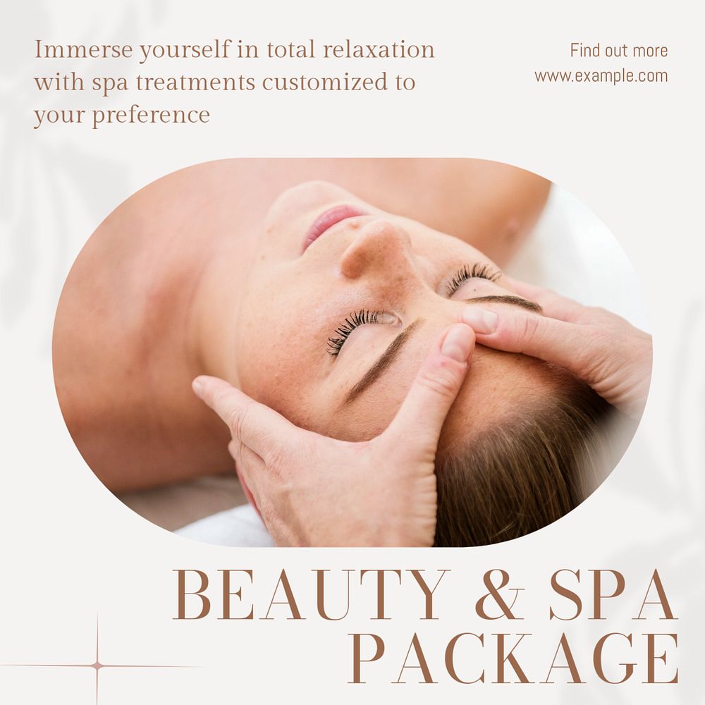 Beauty spa package  Instagram post template, editable text