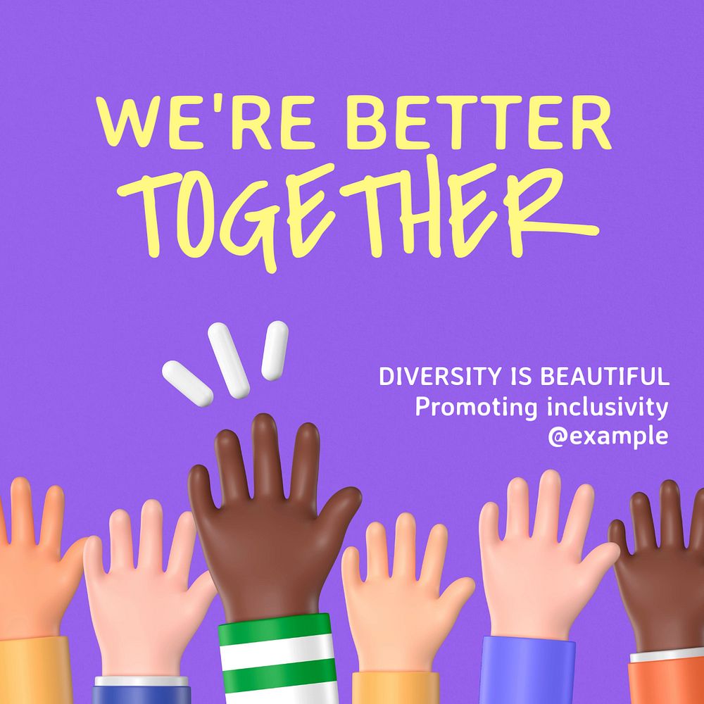 Diversity Instagram post template, editable text