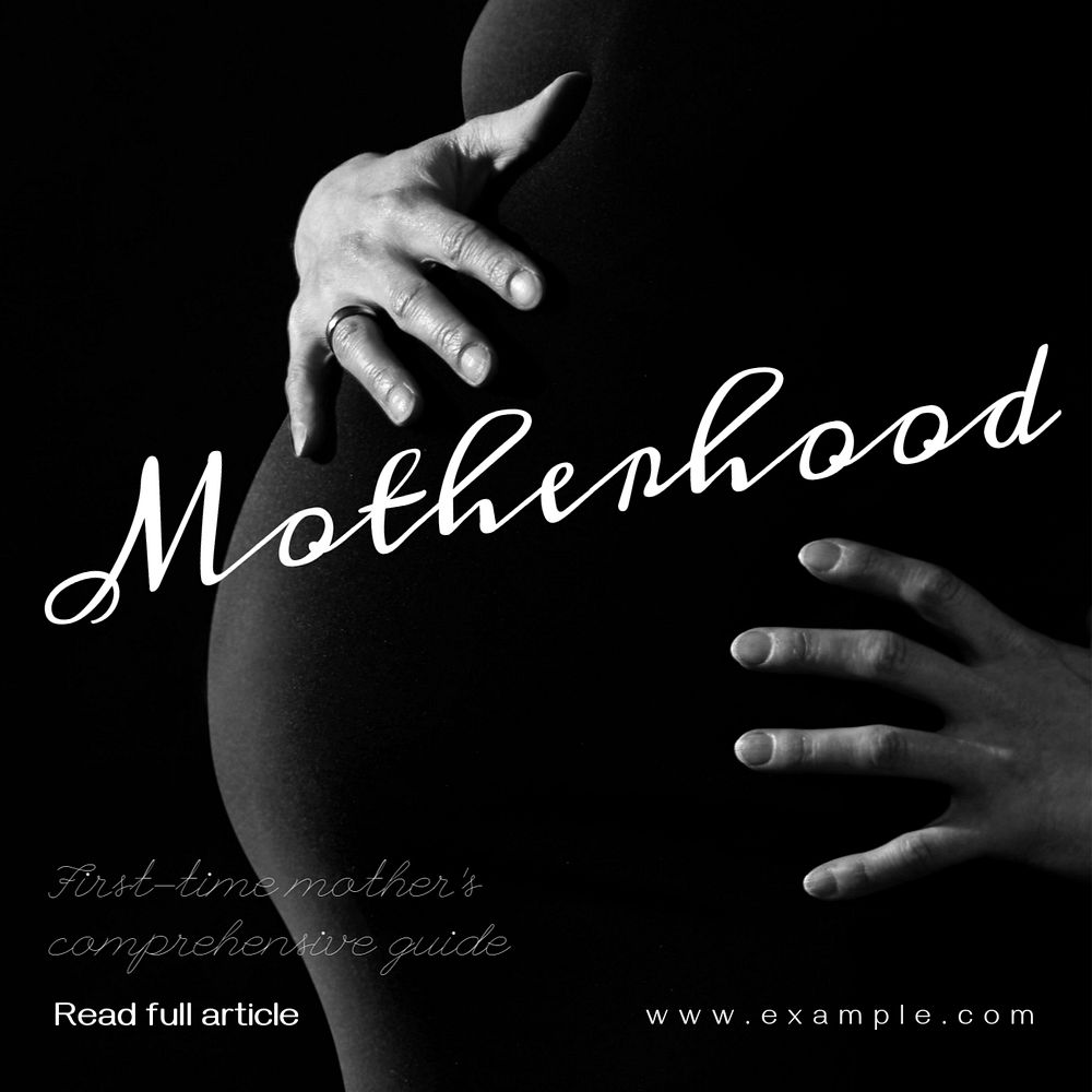 Motherhood Instagram post template, editable text