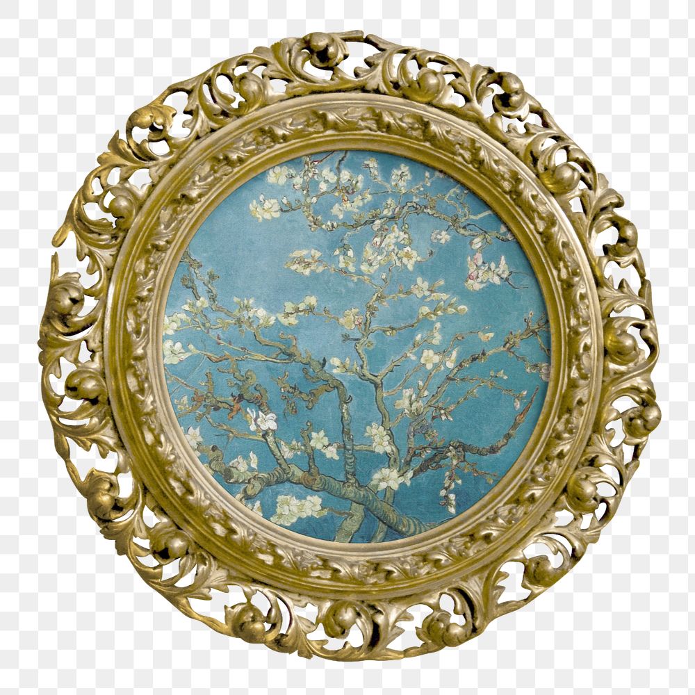 Picture frame  editable mockup element, Van Gogh's Almond Blossoms painting. Remixed by rawpixel.