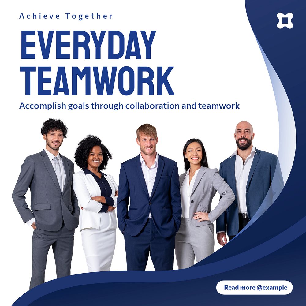 Teamwork Instagram post template, editable text