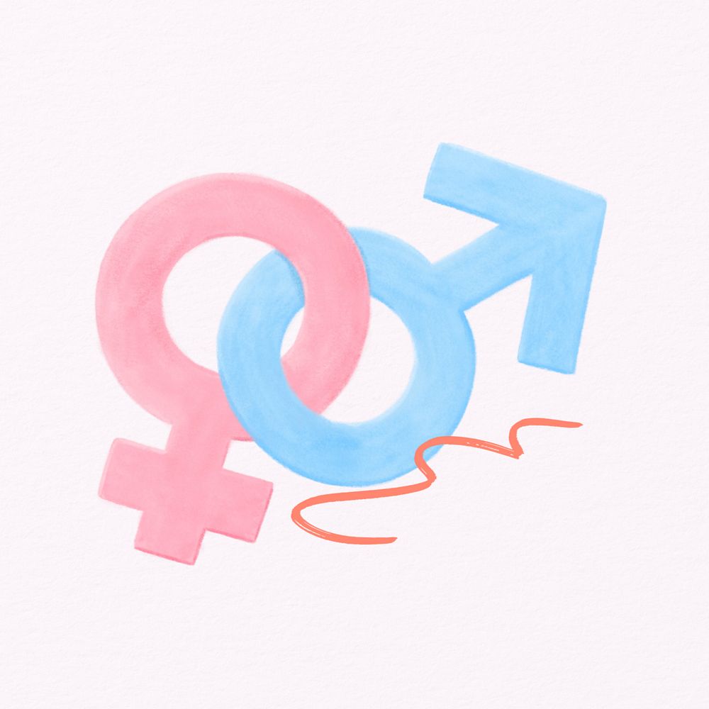 Gender equality aesthetic illustration background, editable design