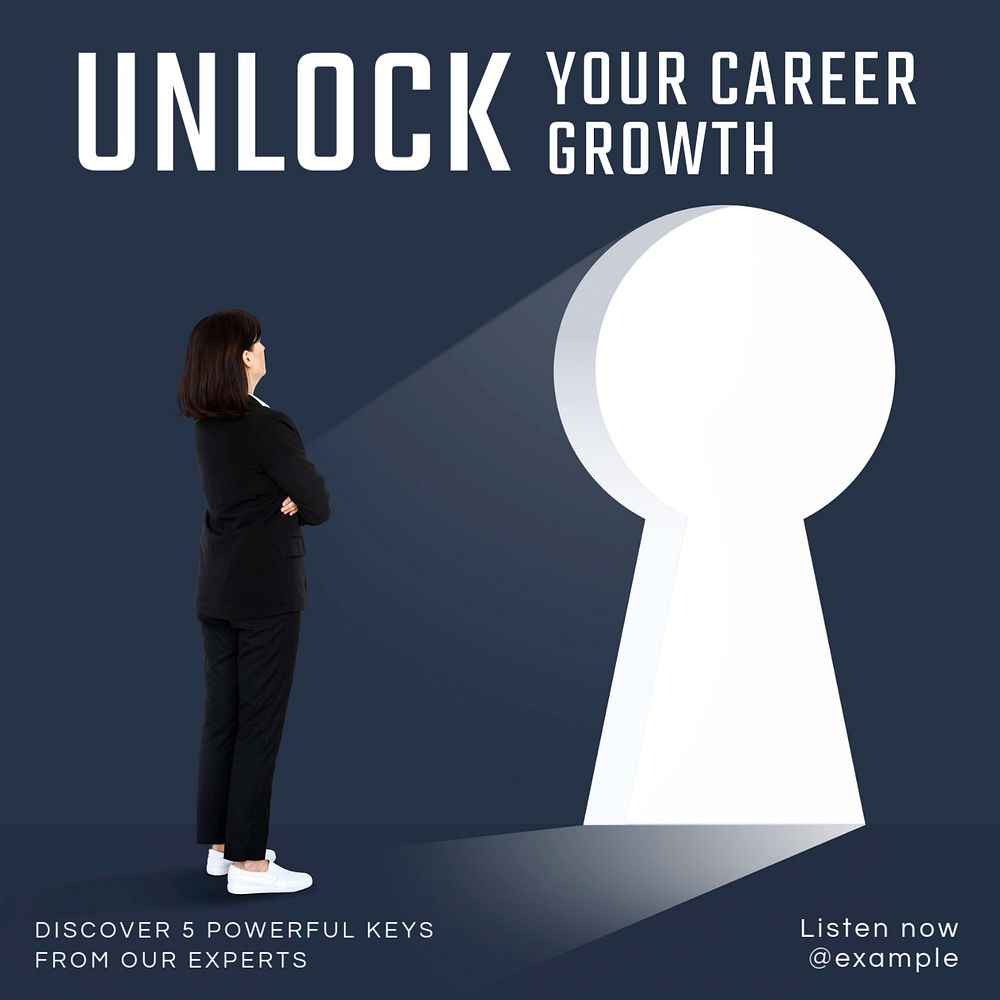 Career growth Instagram post template, editable text