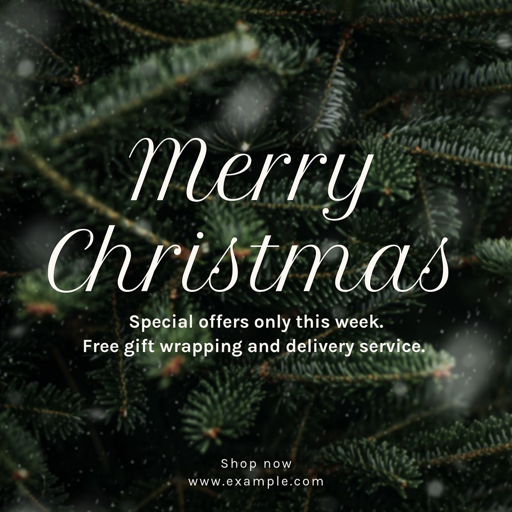 Christmas sale Instagram post template, editable text