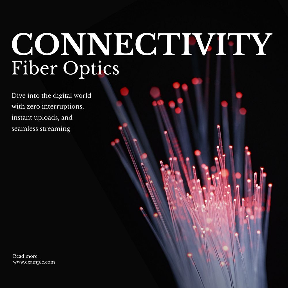 Fiber optics Instagram post template, editable text