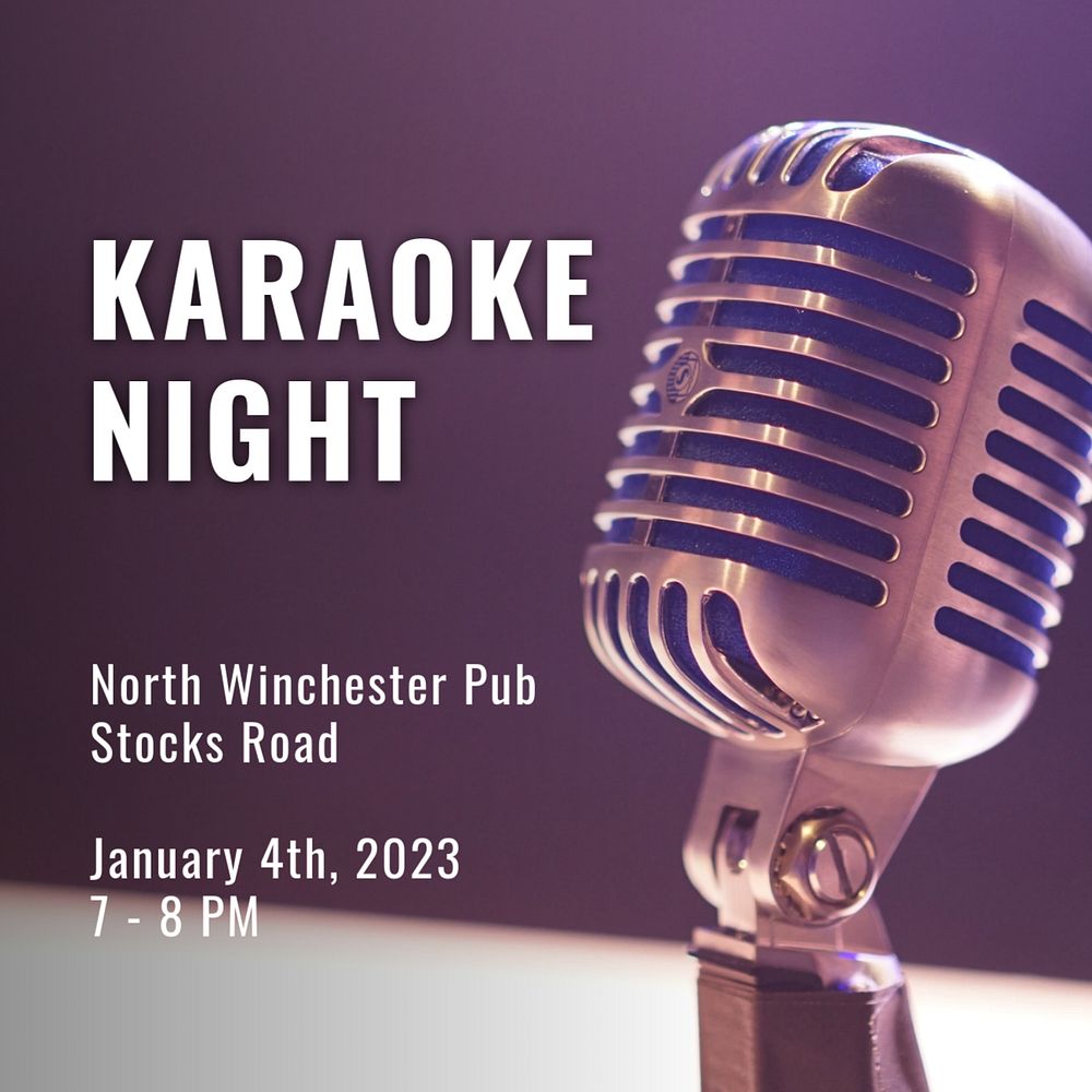 Karaoke night Instagram post template, editable text