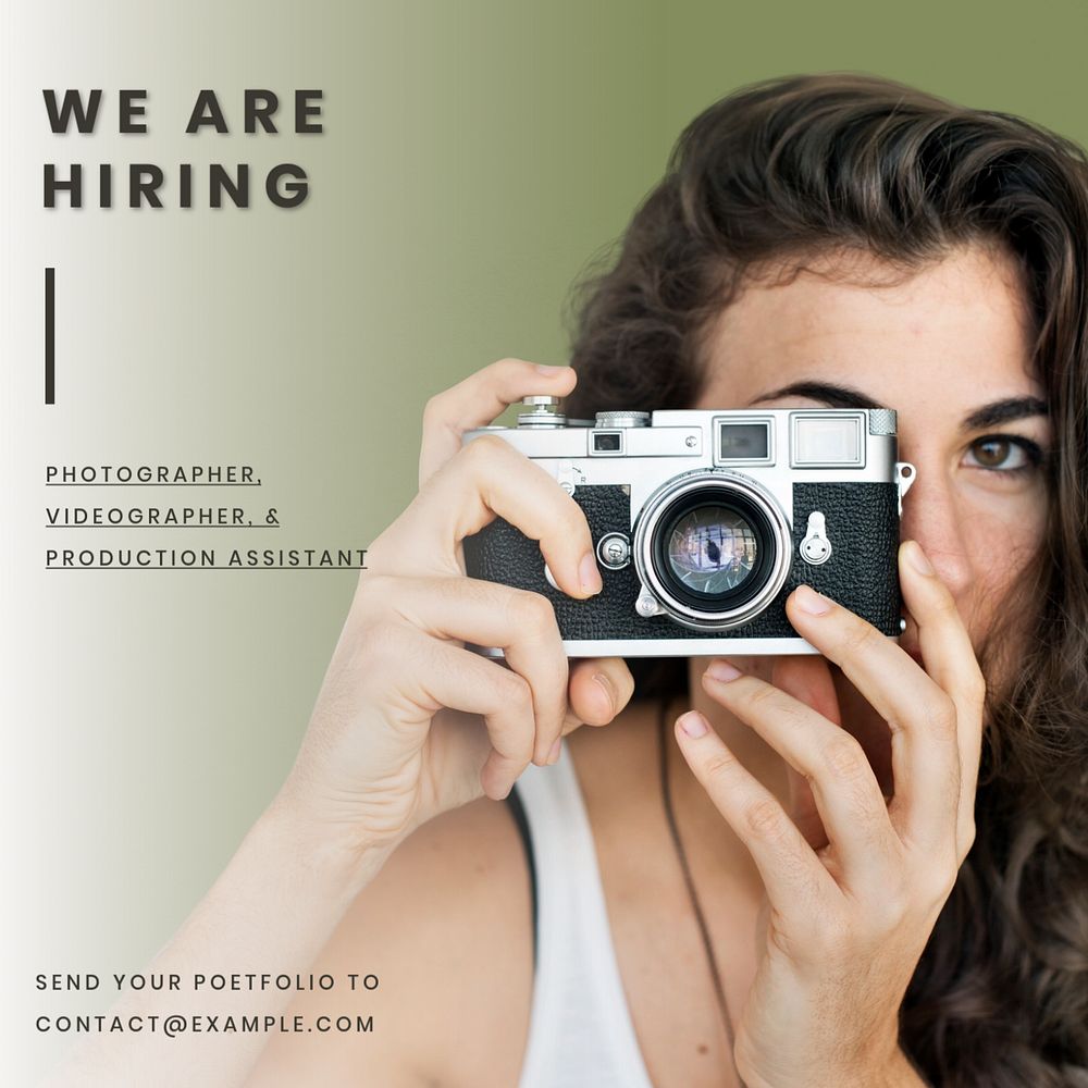 We are hiring Instagram post template, editable text