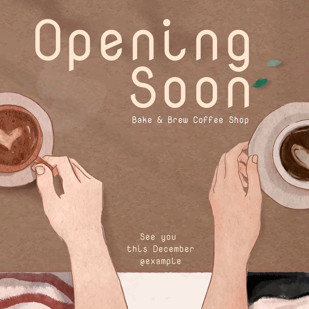 Opening soon Instagram post template, editable text