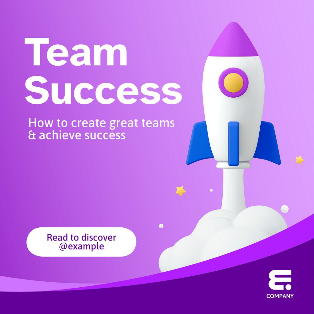 Team success Instagram post template, editable text