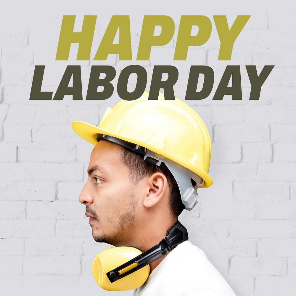 Happy labor day Instagram post template, editable text