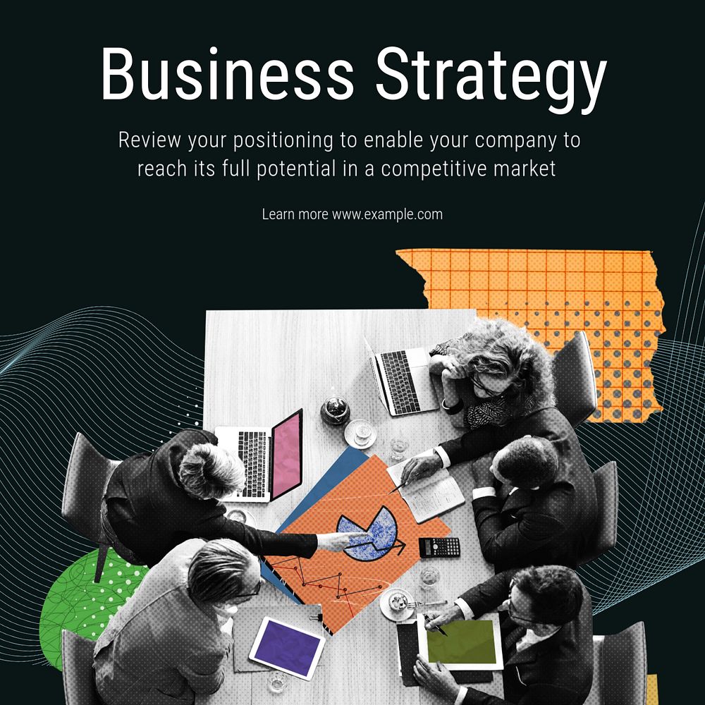 Business strategy Instagram post template, editable text