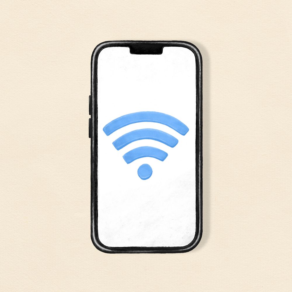 Phone internet wifi aesthetic illustration background, editable design