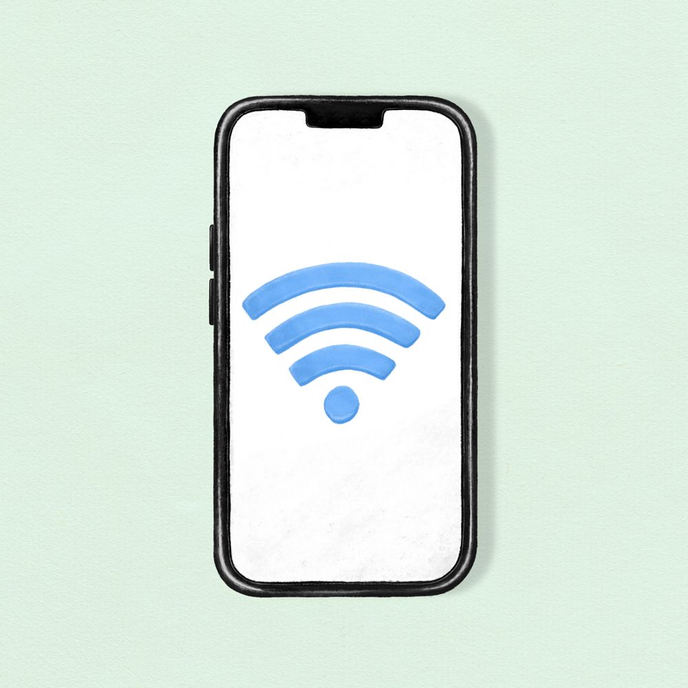 Phone internet wifi aesthetic illustration background, editable design