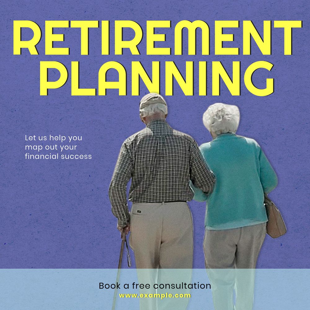 Retirement planning Facebook post template, editable design