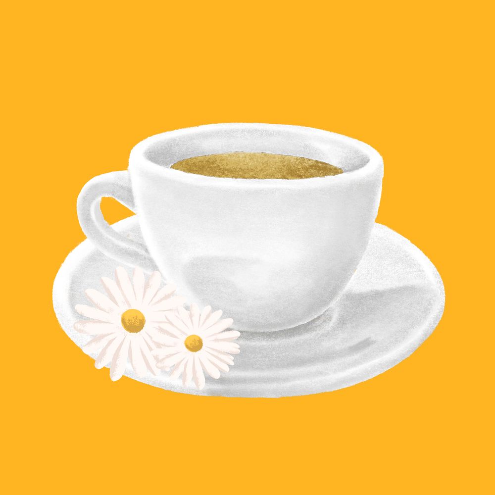 Chamomile tea aesthetic illustration background, editable design