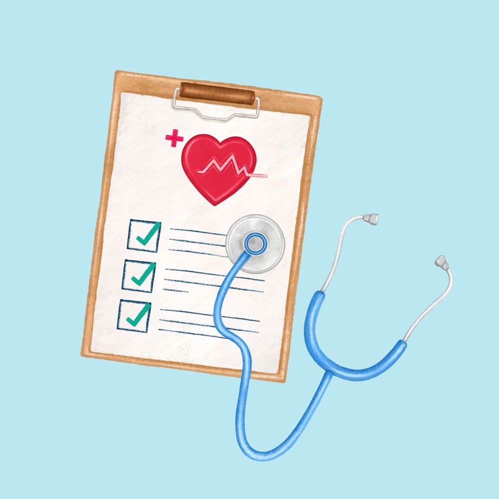 Health checkup aesthetic illustration background, editable design