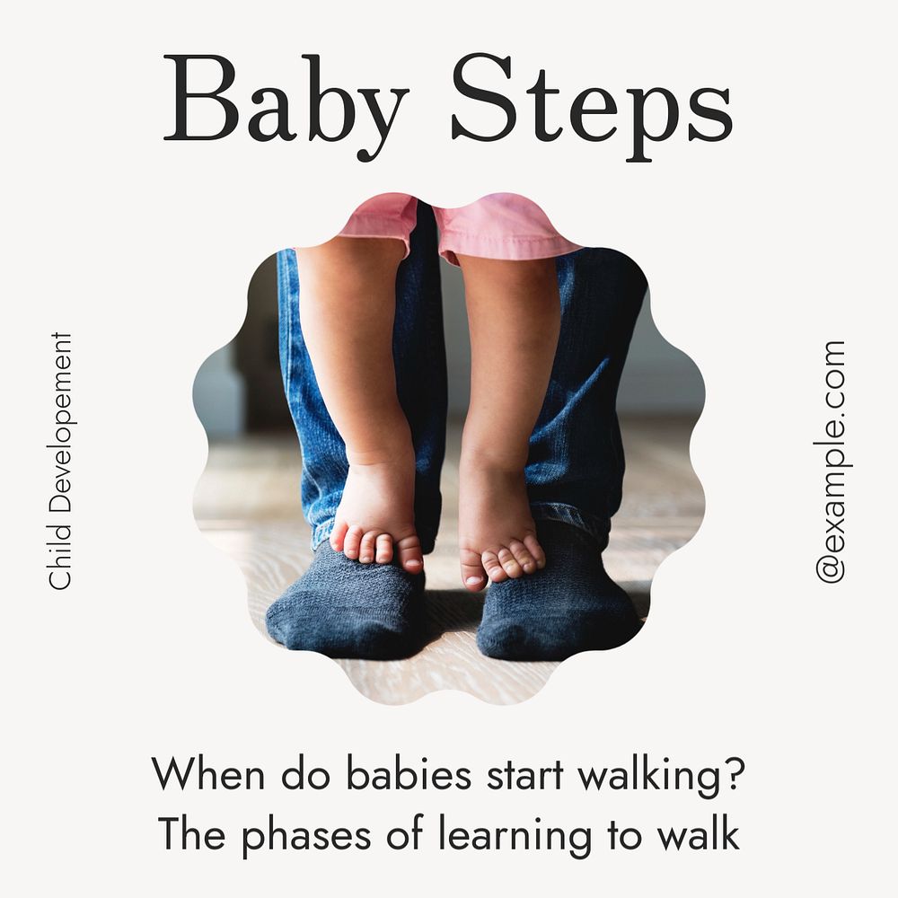 Baby's steps Facebook post template, editable design Instagram post template, editable text