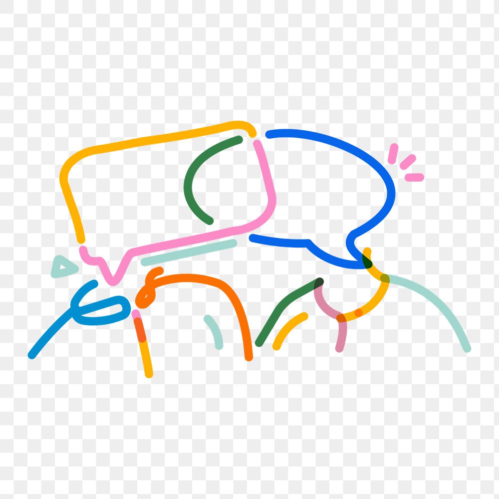 Png speech bubble doodle, transparent background, editable design