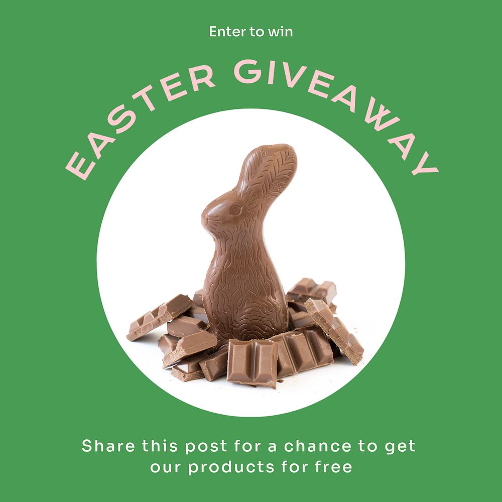 Easter giveaway  Instagram post template, editable text