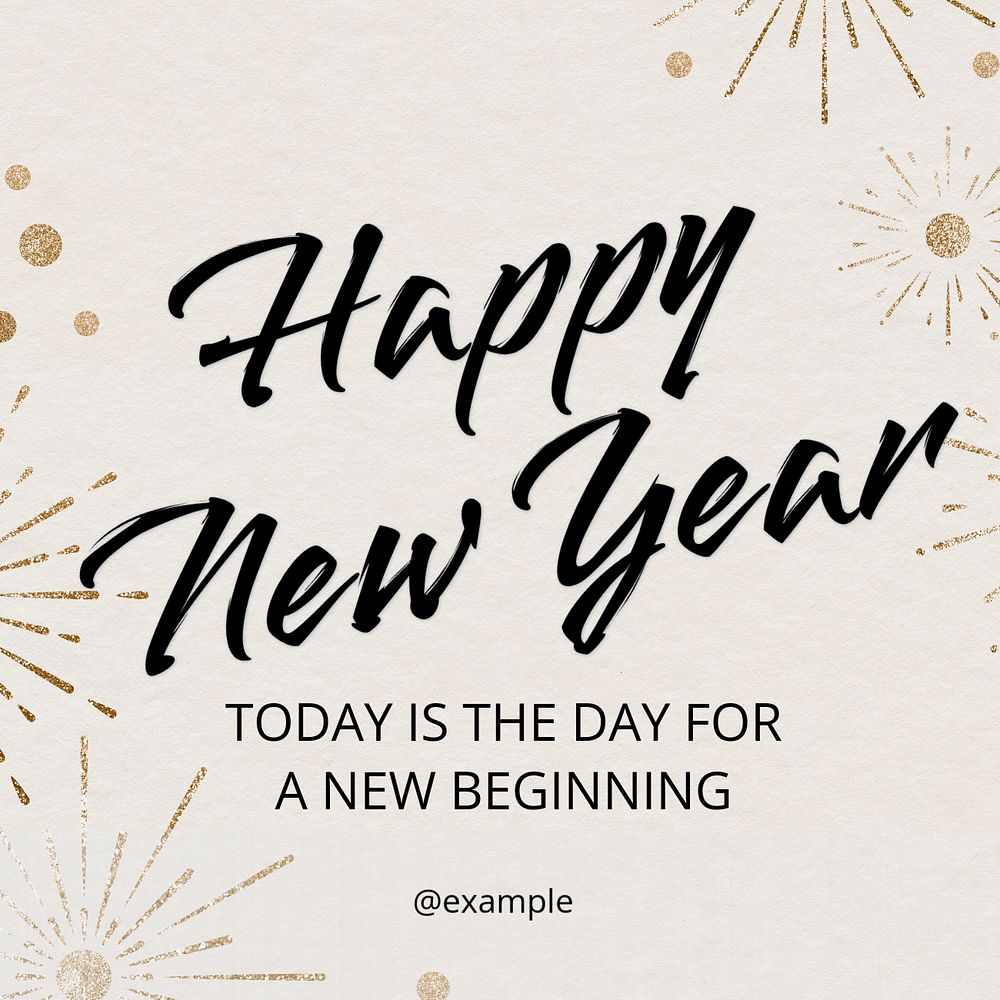 Happy new year  Instagram post template, editable text