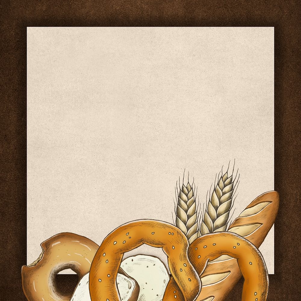 Vintage black bread frame editable beige background