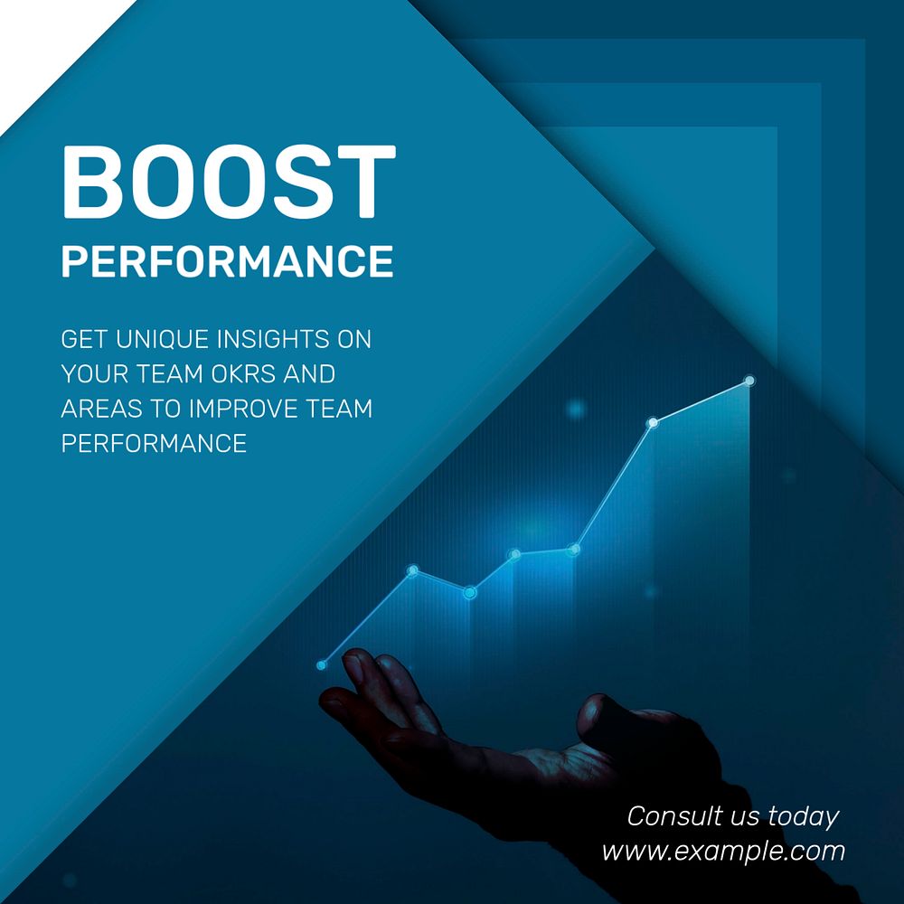 Team performance Instagram post template, editable text