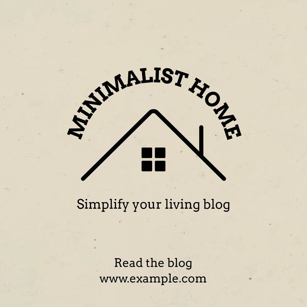 Minimalist home decor  Instagram post template, editable text