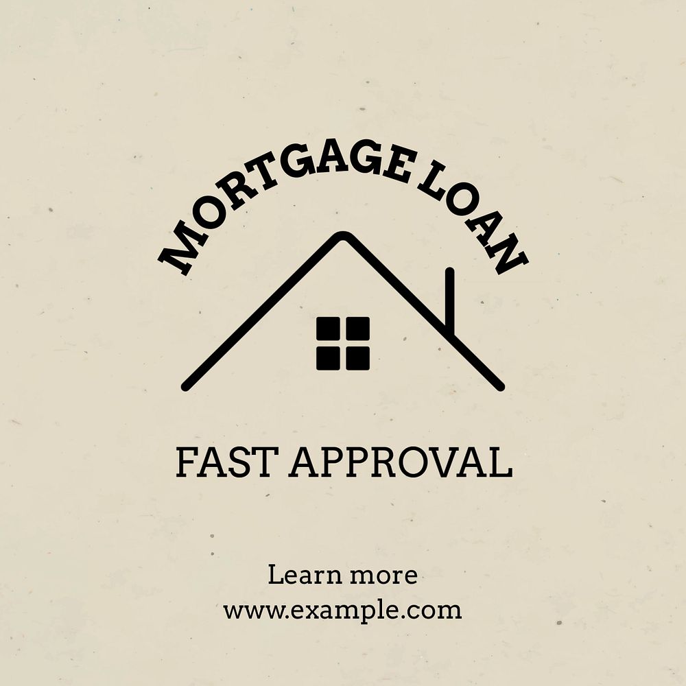 Mortgage loan Instagram post template, editable text