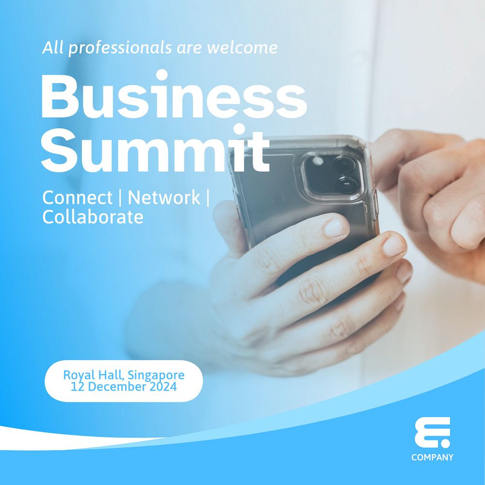 Business summit Instagram post template, editable design