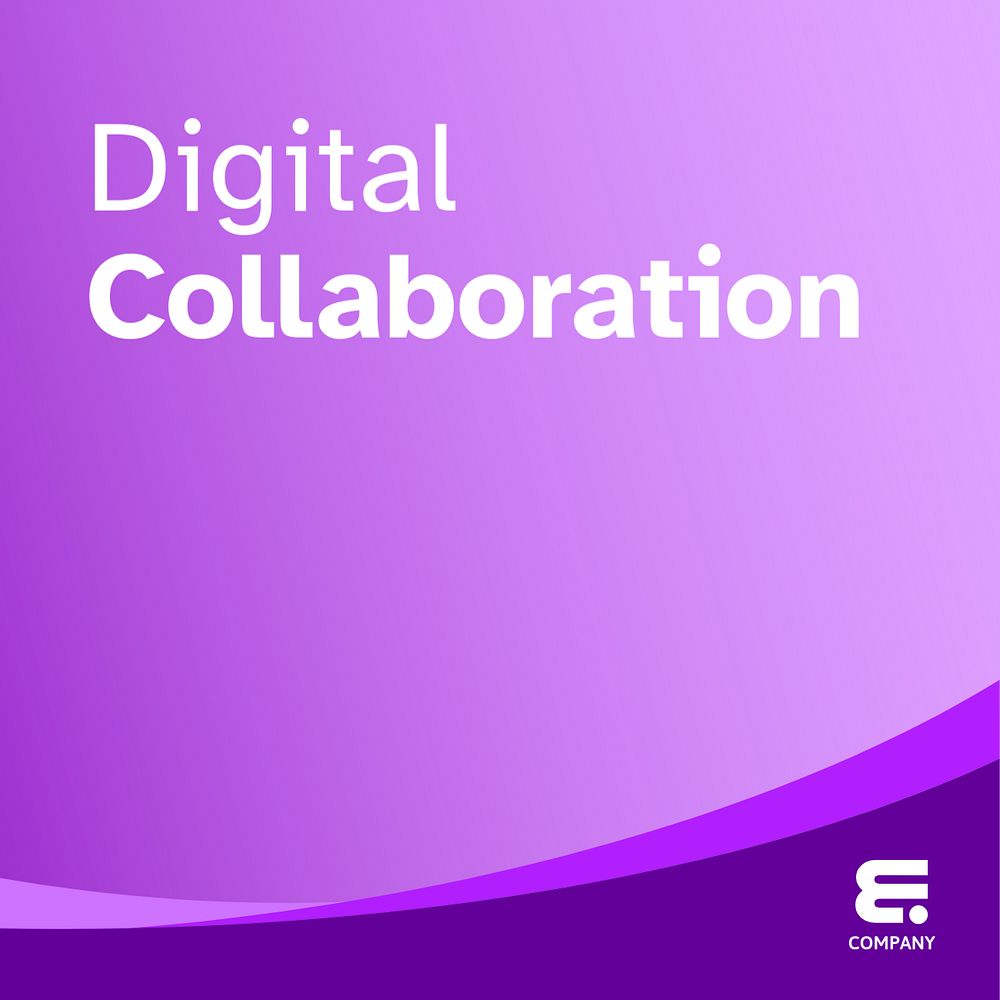 Digital collaboration Instagram post template, editable text