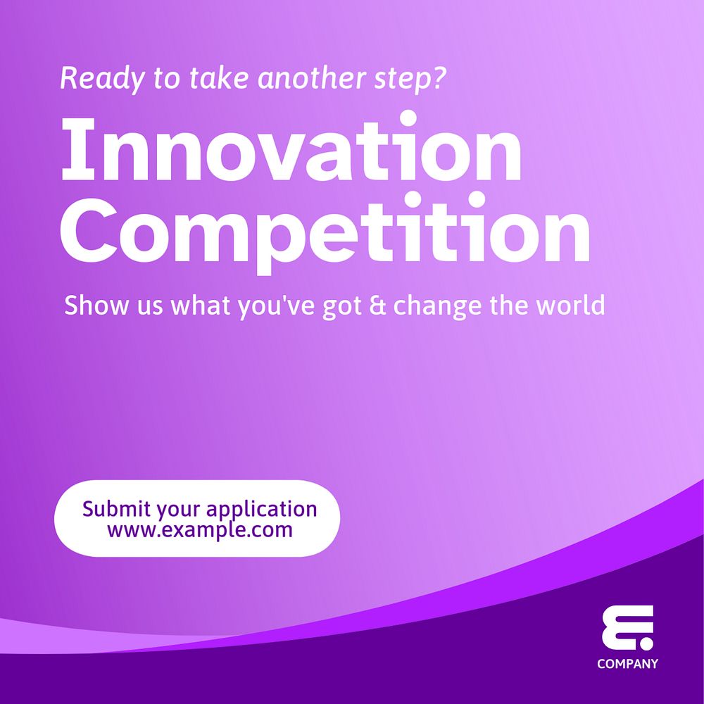 Innovation competition Instagram post template, editable text