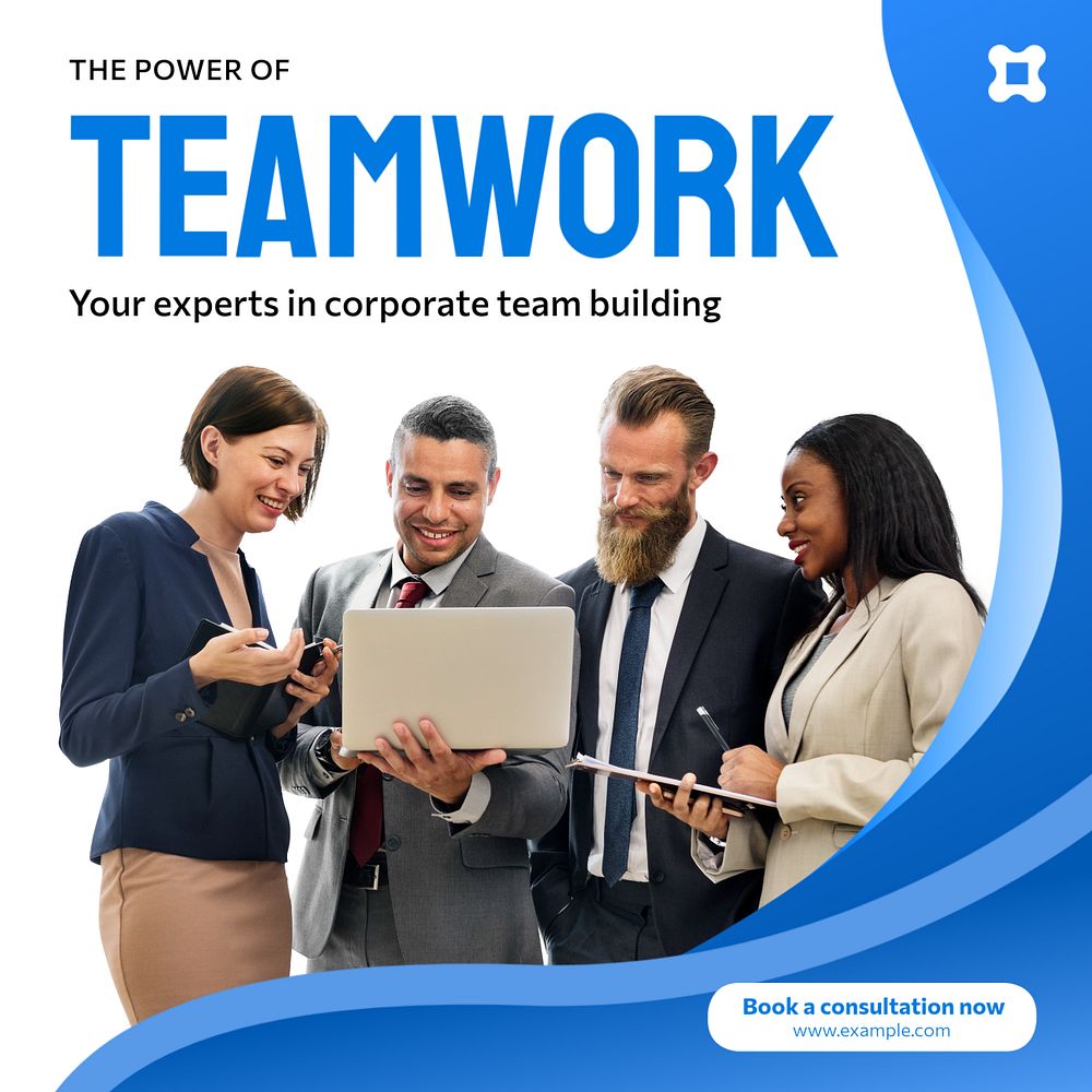 Power of teamwork Instagram post template, editable design