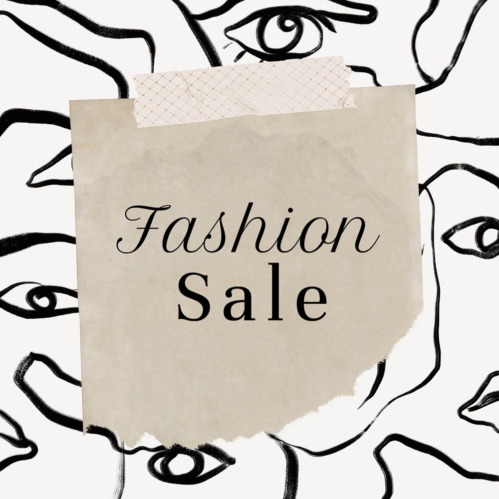 Fashion Sale  Instagram post template, editable text