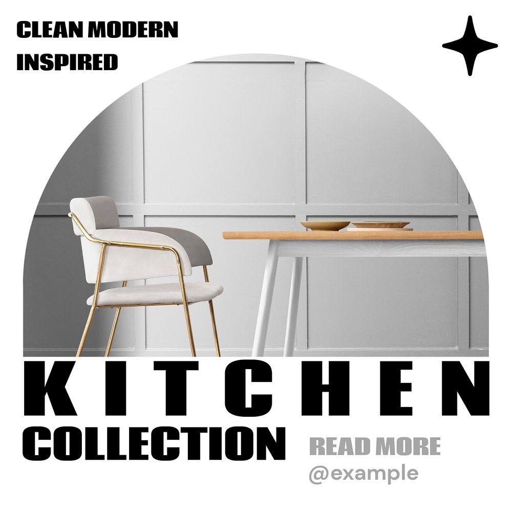 Kitchen Instagram post template, editable text