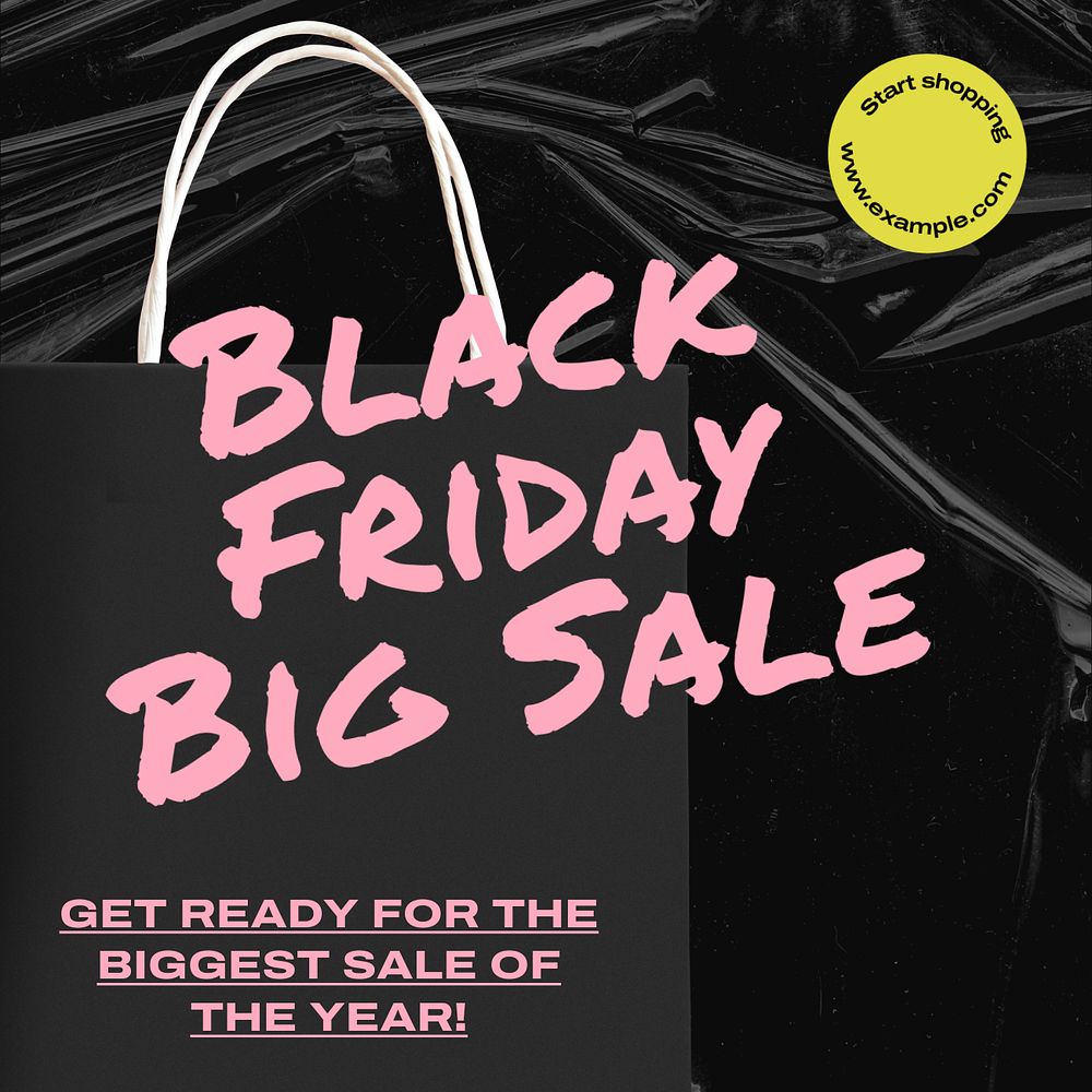 Black friday  Instagram post template, editable text